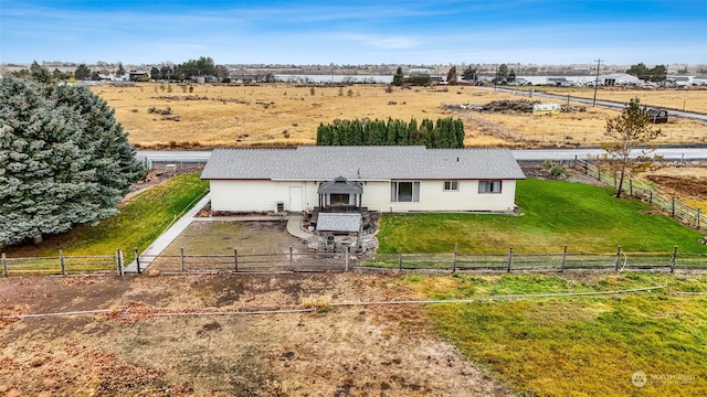 drone / aerial view with a rural view