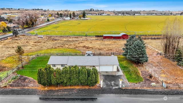 bird's eye view featuring a rural view