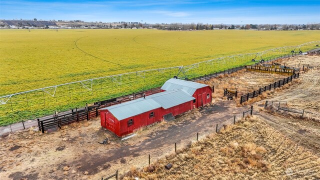 bird's eye view with a rural view