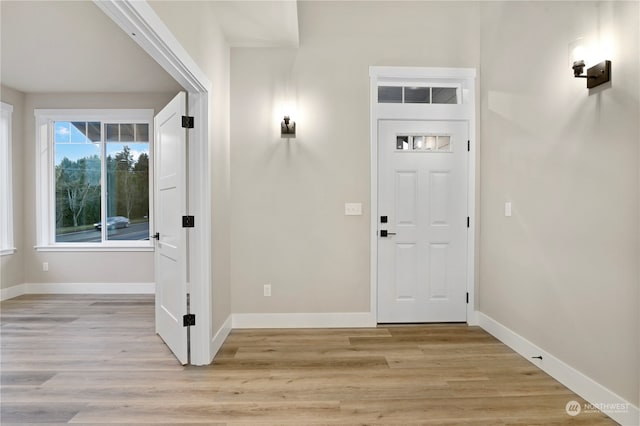 entryway featuring light wood-type flooring