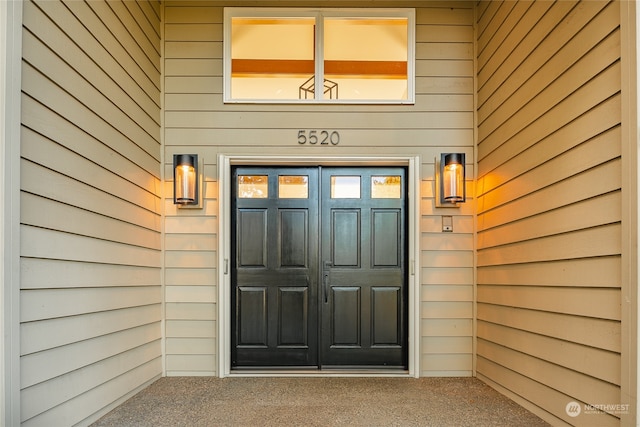 view of doorway to property