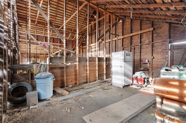 misc room with vaulted ceiling