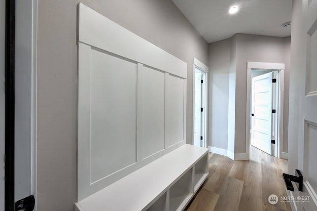 mudroom featuring light wood-type flooring