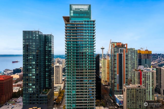 view of city featuring a water view