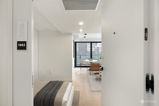 hall featuring light hardwood / wood-style floors