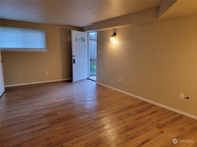 empty room featuring plenty of natural light and wood-type flooring