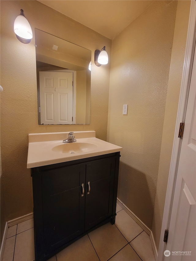 bathroom featuring vanity and tile patterned floors