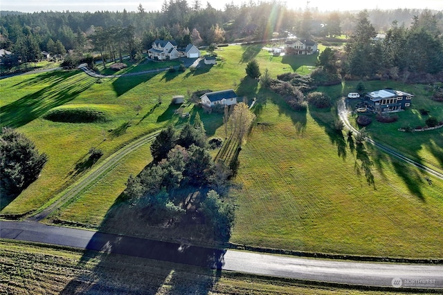 aerial view with a rural view