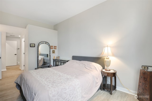 bedroom featuring light hardwood / wood-style flooring