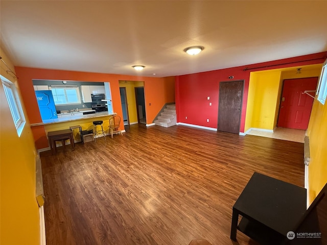 living room with hardwood / wood-style flooring