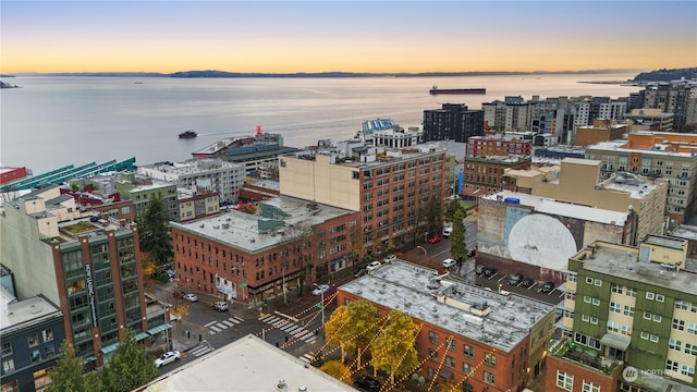 property's view of city with a water view