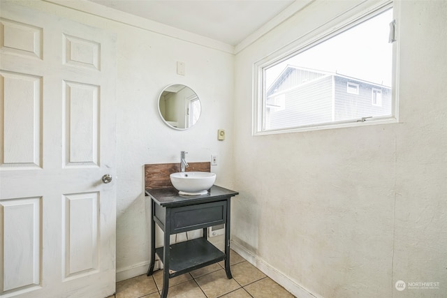 bathroom featuring vanity and tile patterned floors