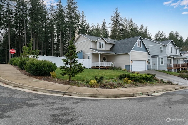 front facade with a front lawn