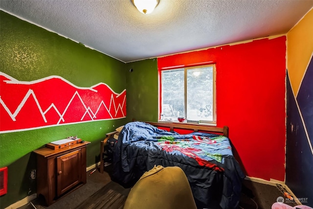 bedroom with a textured ceiling