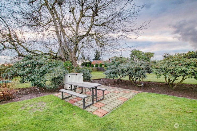 view of yard featuring a patio area