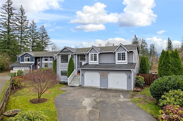 view of front of house with a garage