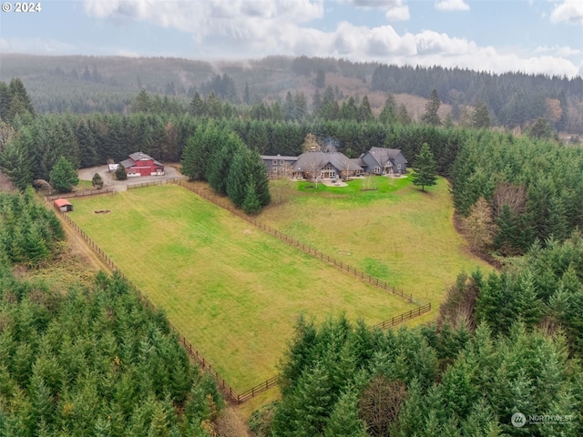 aerial view with a rural view