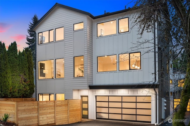 contemporary house with a garage