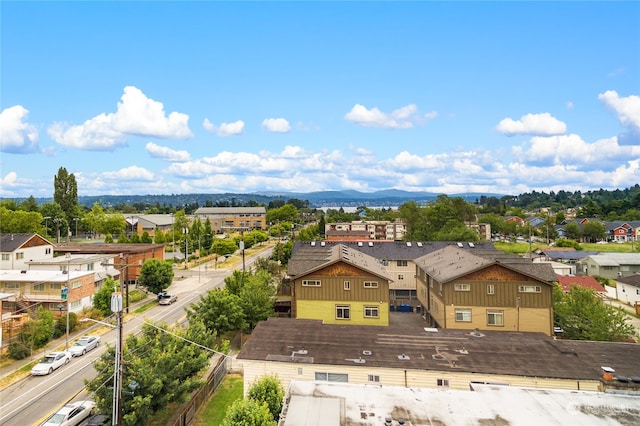 aerial view featuring a mountain view