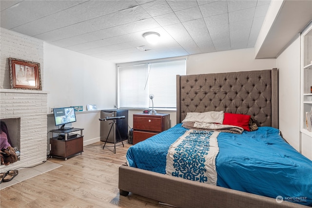 bedroom featuring light hardwood / wood-style flooring