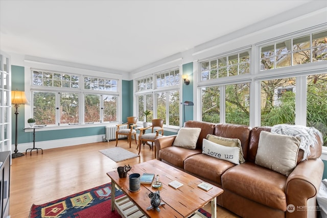 sunroom featuring a healthy amount of sunlight and radiator