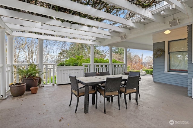 view of patio / terrace featuring a pergola