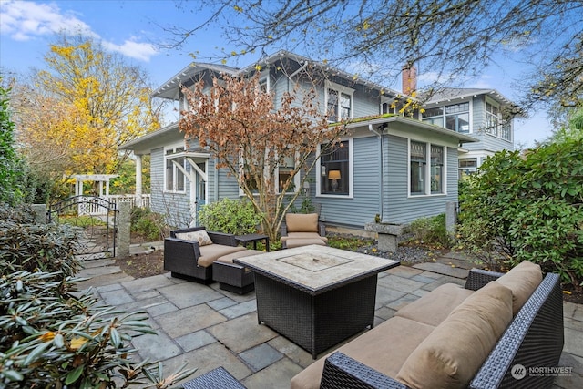 view of patio featuring outdoor lounge area