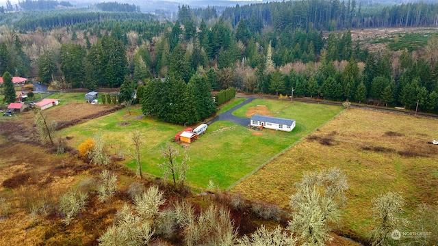 aerial view with a rural view