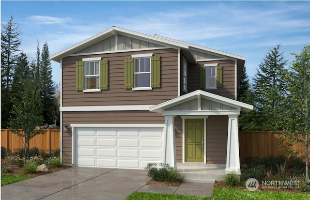 view of front of house featuring a garage