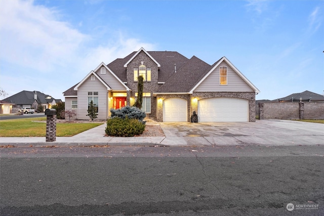 view of front of property featuring a garage