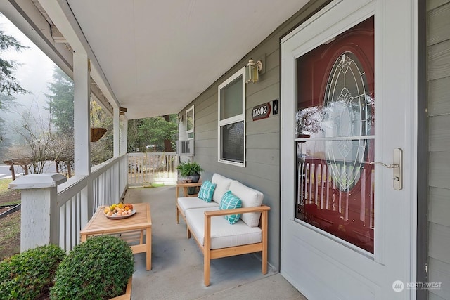 entrance to property with a porch