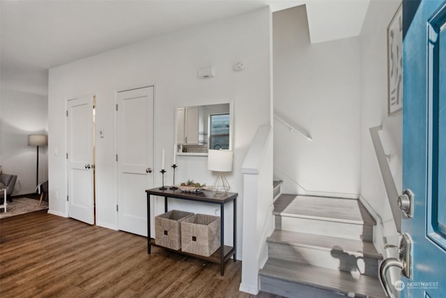 entrance foyer with hardwood / wood-style flooring