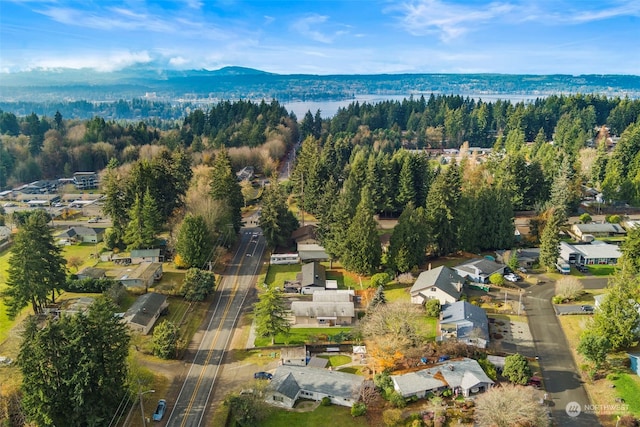 aerial view featuring a mountain view