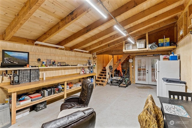 interior space featuring french doors