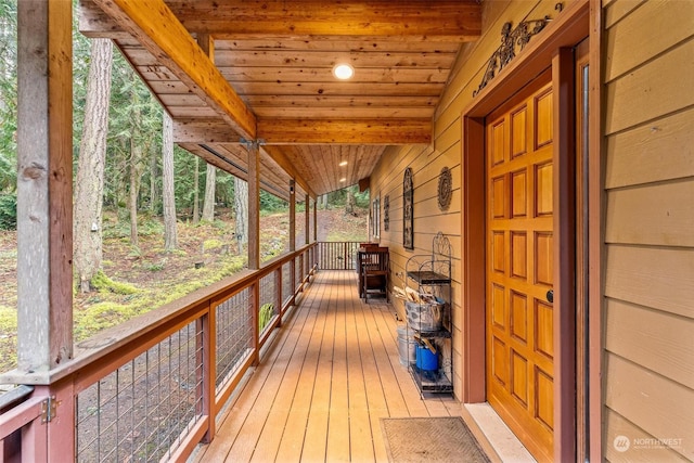 deck featuring a porch