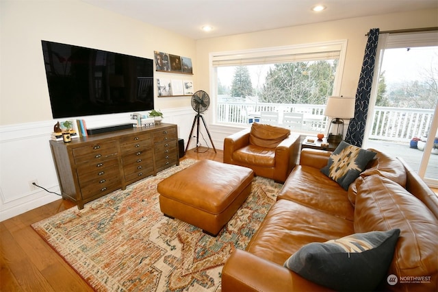 living room featuring wood-type flooring