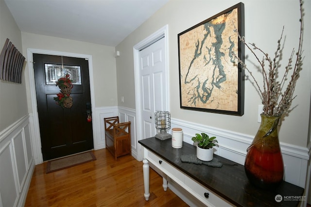 foyer featuring wood-type flooring