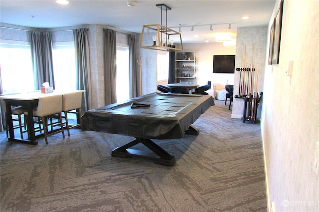 1427 100th St SW Unit 97, Everett, WA 98204 - game room with carpet floors, billiards, and rail lighting