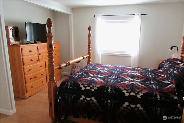 bedroom featuring light hardwood / wood-style flooring