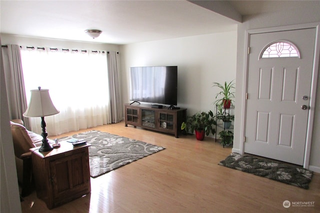 foyer entrance featuring hardwood / wood-style floors