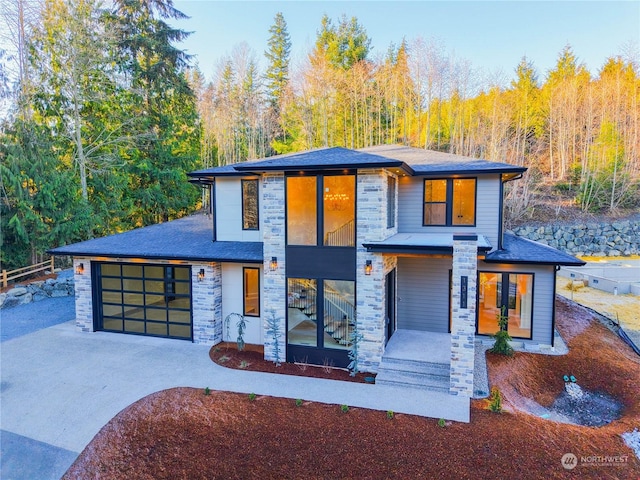 view of front of house featuring a garage