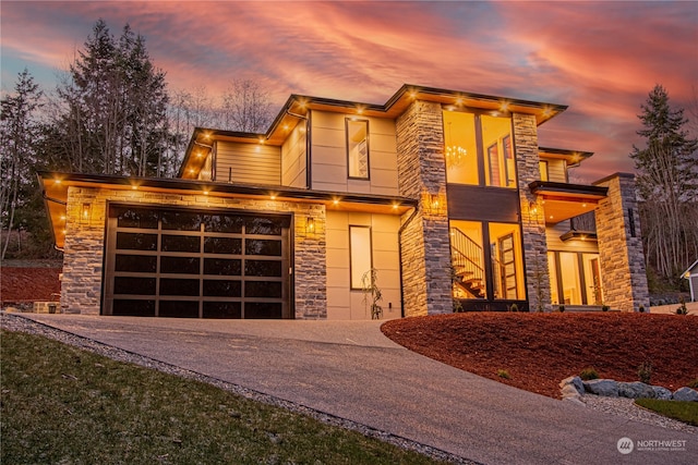 modern home with a garage