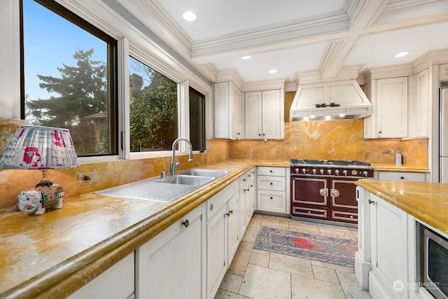 2810 46th Ave W, Seattle, WA 98199 - kitchen with appliances with stainless steel finishes, sink, backsplash, and a wealth of natural light