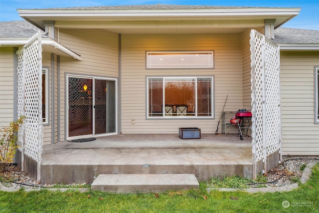 20086 Cherry Rd NW, Soap Lake, WA 98851 - back of property featuring a patio and a shingled roof