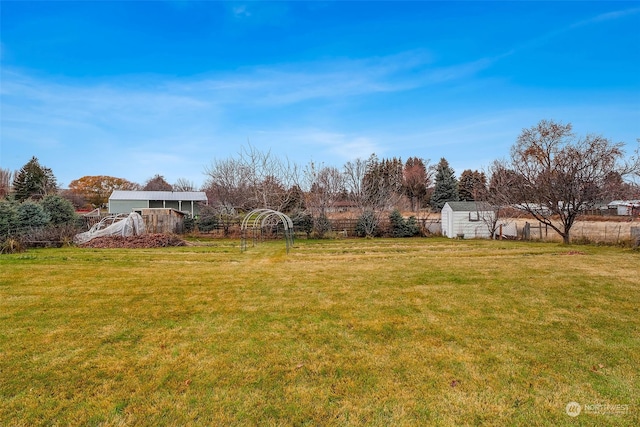 view of yard with a rural view