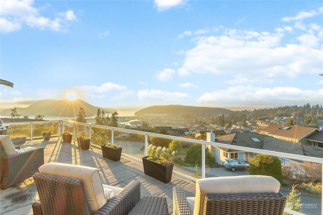 balcony with a mountain view