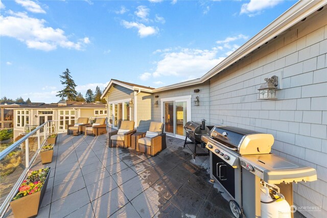 view of patio featuring grilling area