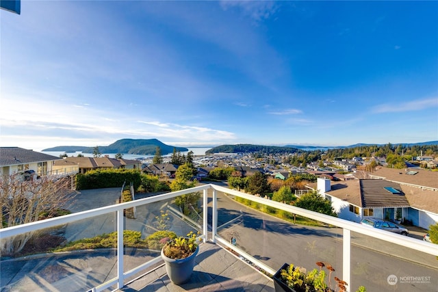 balcony with a mountain view