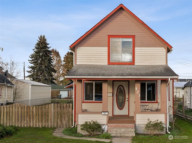 view of front of home with covered porch