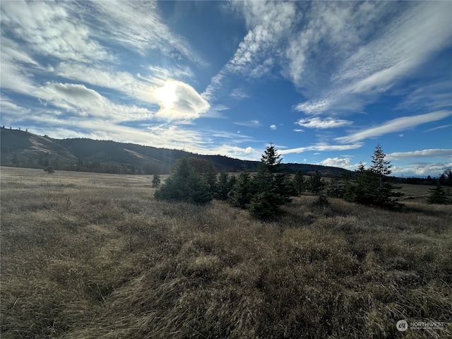 view of mountain feature featuring a rural view